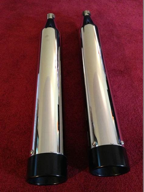 Sell Rinehart 4 Inch Slip On Mufflers Chrome with Black End Caps for ...