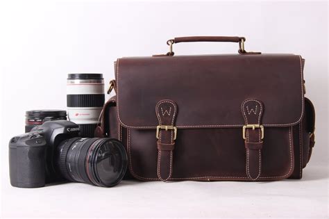 Vintage Genuine Leather DSLR Camera Bag SLR Camera Bag Leather Camera ...