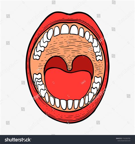 Open Mouth Drawing Stock Vector (Royalty Free) 1102283792 | Shutterstock