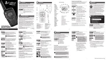 Cobra CXT565 Walkie Talkie Owner's Manual | Manualzz
