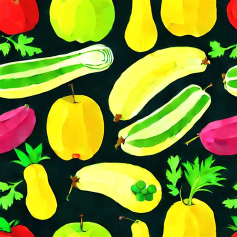 Fruit and Vegetable Pattern Graphic · Creative Fabrica