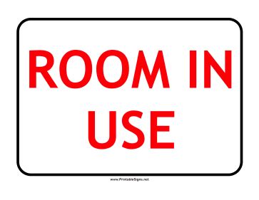 Printable Room In Use Sign