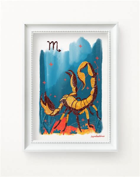 Scorpio Zodiac Sign Art Print scorpio Birthday Gift scorpio - Etsy