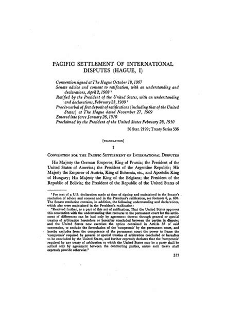 Hague Convention of 1907 | PDF | Ratification | Diplomatic Rank