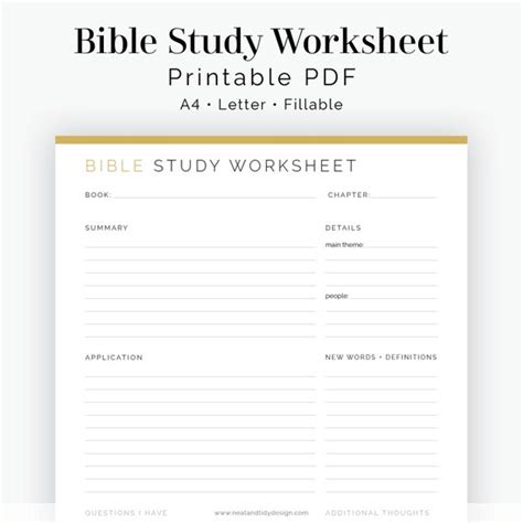 Bible Study Worksheet Fillable Printable PDF Journaling | Etsy