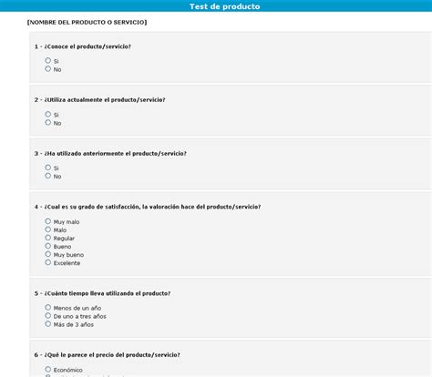 Ejemplos de encuestas online - Modelos de encuestas