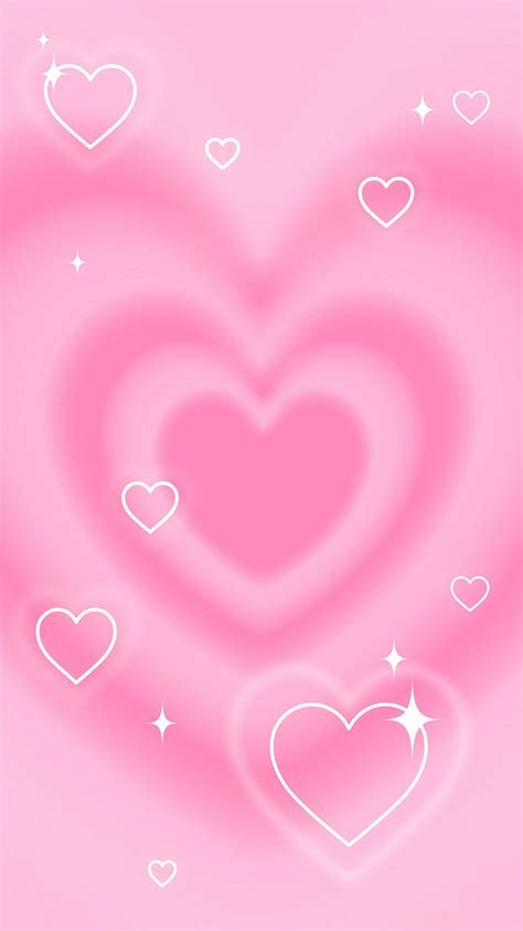 Y2K pink hearts phone wallpaper, | Premium Photo - rawpixel