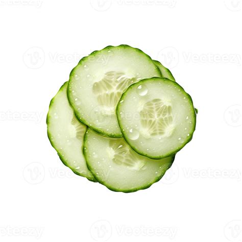 Cucumber slices isolated on transparent background, created with generative AI 27764536 PNG