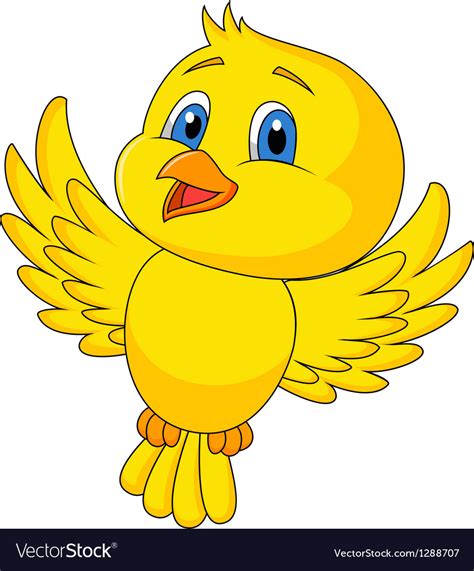 Cute bird cartoon flying Royalty Free Vector Image