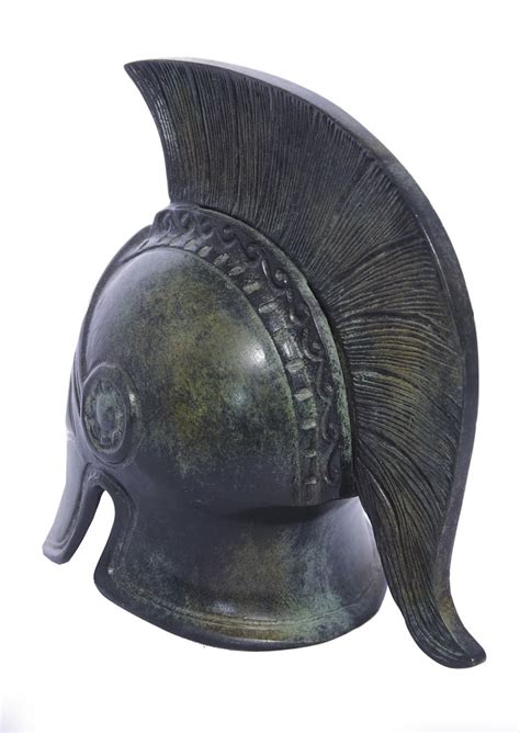 Greek bronze statue of Athenian helmet