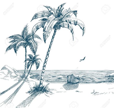 Beach Pencil Sketch at PaintingValley.com | Explore collection of Beach Pencil Sketch