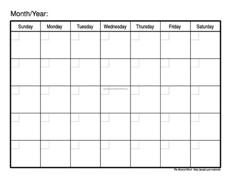 Professional Blank Activity Calendar Template | Blank monthly calendar template, Calendar ...