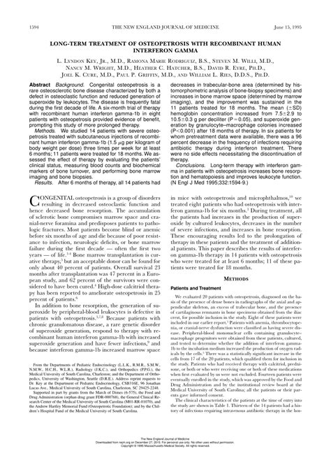 (PDF) Long-Term Treatment of Osteopetrosis with Recombinant Human Interferon Gamma