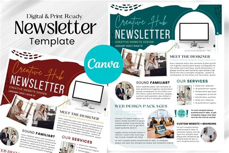 Editable Canva Newsletter Template | Creative Market