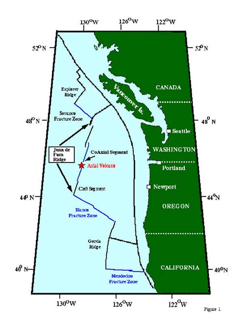 Map of the Juan de Fuca Ridge in the NE Pacific Ocean. | Download Scientific Diagram