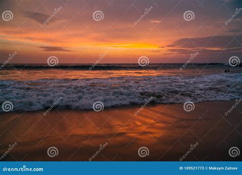 Beautiful Colorful Sunset Over the Indian Ocean Stock Image - Image of ...