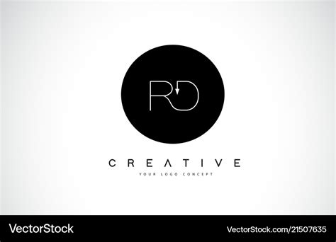 Rd r d logo design with black and white creative Vector Image