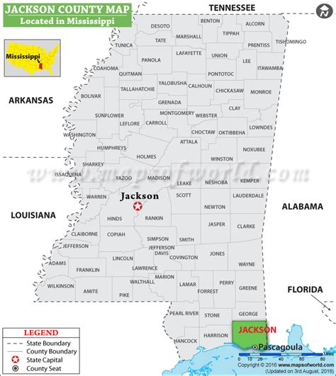Jackson County Map, Mississippi