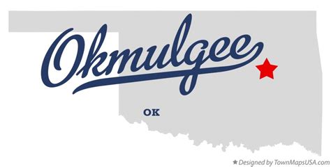 Map of Okmulgee, OK, Oklahoma