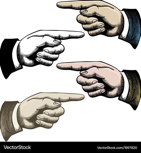 Pointing fingers Royalty Free Vector Image - VectorStock