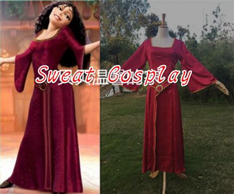 Custom Made Tangled Rapunzel Mother Gothel Dress Costume Outfit Dress ...