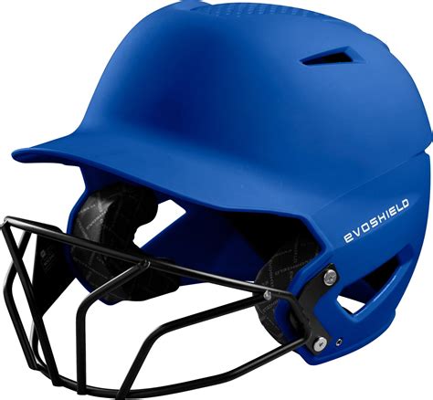 EvoShield XVT Batting Helmet Matte Finish with Facemask, Royal, Youth ...