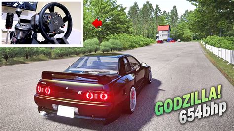 654bhp Nissan GTR "Godzilla" Drifting Gunsai Touge! | (4K) Steering Wheel Drift - Assetto Corsa ...