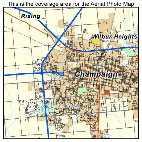 Aerial Photography Map of Champaign, IL Illinois