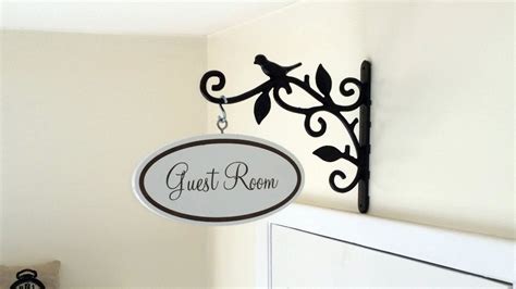 Shabby Chic Wall Hanging Room Sign Wrought Iron Guest