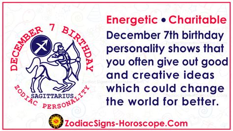 December 7 Zodiac (Sagittarius) Horoscope Birthday Personality and ...