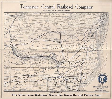 Tennessee Central Railway map 1920