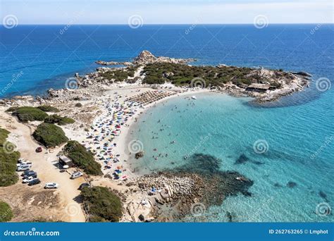 Punta Molentis Beach Aerial Stock Image - Image of mediterranean, blue ...