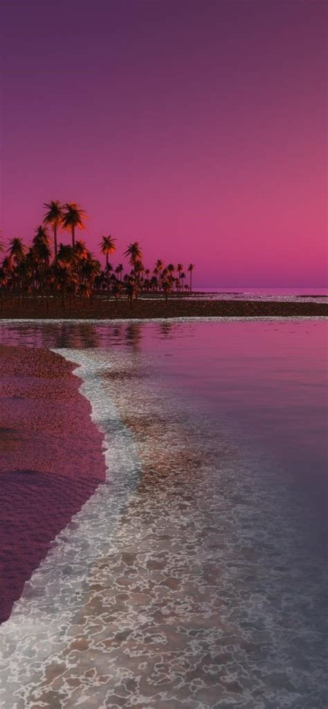 Aesthetic Pink Sunset Beach - Largest Wallpaper Portal