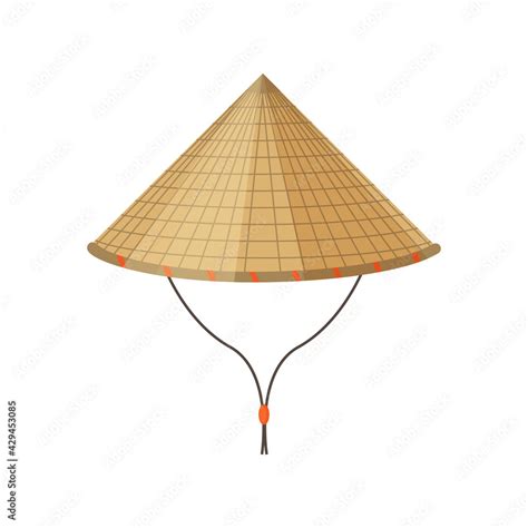 Traditional Asian conical non-la hat.It is commonly used in East, South and Southeast Asia ...