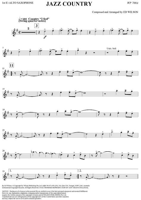 saxophone sheet music for beginners | Jazz Country - Alto Saxophone 1 Sheet Music ...