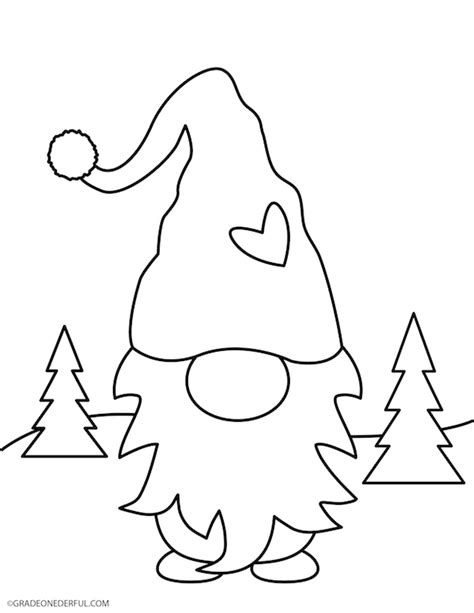 Christmas Gnome Coloring Pages Printable