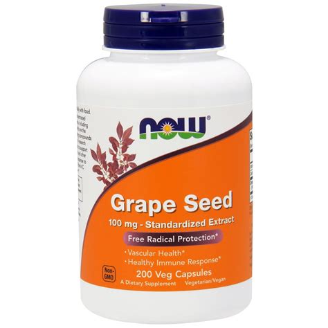 Now Foods, Grape Seed, Standardized Extract, 100 mg, 200 Veg Capsules | By iHerb