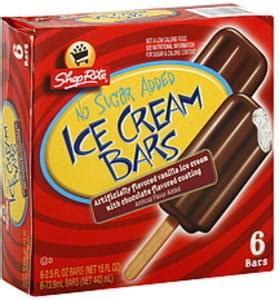 ShopRite No Sugar Added Ice Cream Bars - 6 ea, Nutrition Information ...