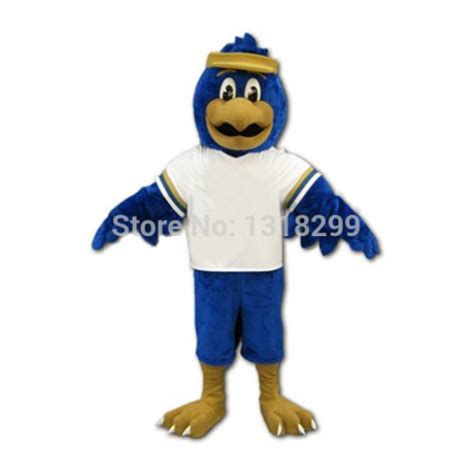 Blue Hawk Mascot Costume Eagle Falcon