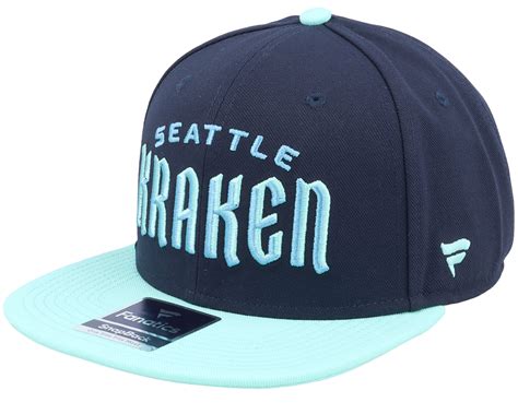 Seattle Kraken Iconic Color Blocked Navy/Icy Blue Snapback - Fanatics ...