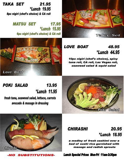 SUSHI LUNCH SPECIALS - Takamatsu