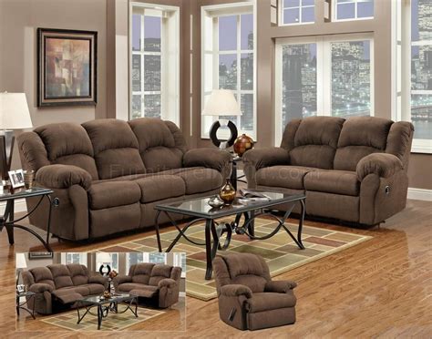 Aruba Chocolate Modern Reclining Sofa & Loveseat Set w/Options