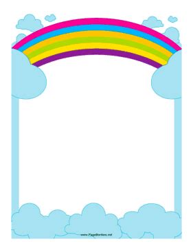 This border includes a rainbow reaching across the sky. Free to ...