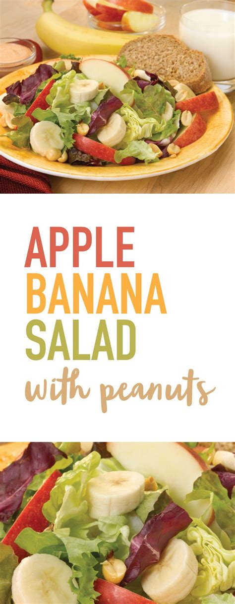 Apple Banana Salad with Peanuts. Try this quick, easy salad recipe for a busy day. | Banana ...