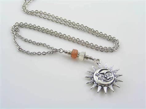 Sun Moon Necklace Sun Necklace Sun and Moon Necklace - Etsy