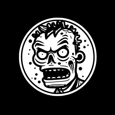 Zombie, Black and White Vector illustration 35491552 Vector Art at Vecteezy