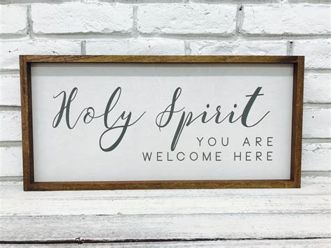 "Holy Spirit You Are Welcome Here" New Wooden Sign - Madi Kay Designs