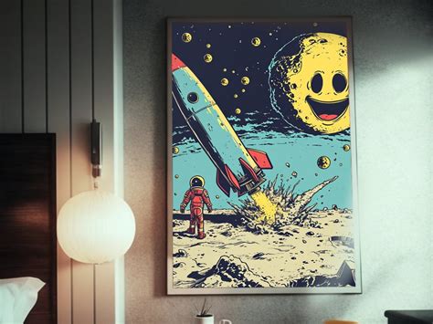 Vintage Space Suit Poster Rocket Art Print Space Race Astronaut Outer ...