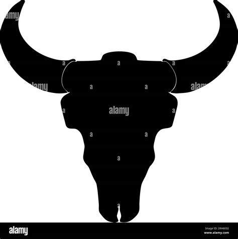 American Bison Skull with horns Silhouette in black, isolated Stock Vector Image & Art - Alamy