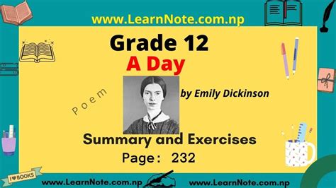 Summary of the poem A Day by Emily Dickinson - LearnNote